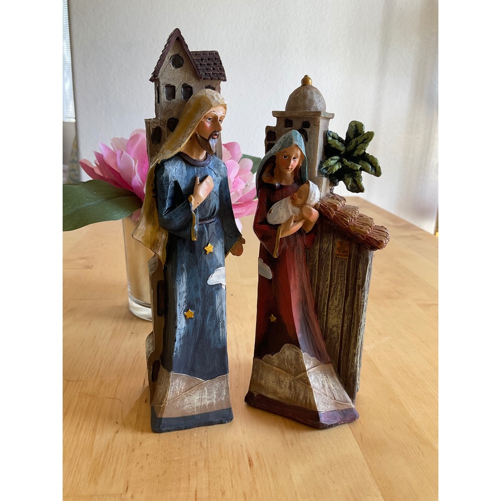 Tii Collections Resin Holy Family Figurine Set X0234 Nativity Mary Joseph 9.5in